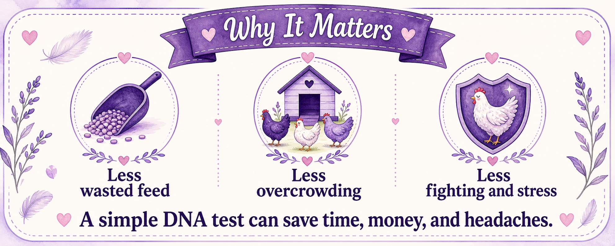 Why chicken DNA testing matters: less wasted feed, less overcrowding, and less fighting and stress